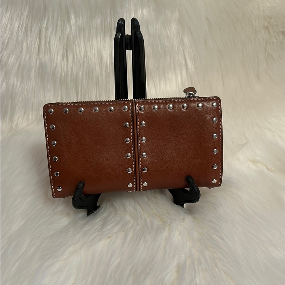 Brown Leather Studded Wallet